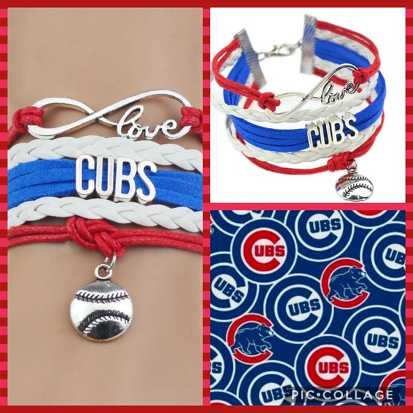 Jewelry - Chicago Cubs Braided Charm Bracelet NEW ❤️⚾️💙